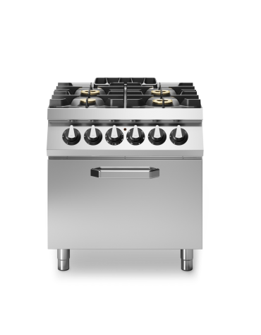 Cucina a gas 4 fuochi con piano stampato e forno elettrico statico - potenza totale 21,5 Kw - cm 80x73x87h