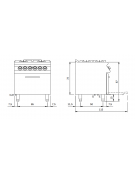 Cucina a gas 4 fuochi con piano stampato e forno elettrico statico - potenza totale 21,5 Kw - cm 80x73x87h