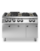 Cucina a gas 6 fuochi con piano stampato, forno a gas e vano neutro con porta - cm 120x73x87h
