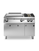 Cucina a gas 2 fuochi + tuttapiastra con forno a gas e porta neutra - piano stampato - cm 120x73x87h