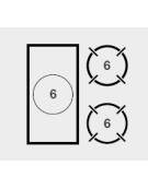 Cucina a gas 2 fuochi + tuttapiastra su vano aperto - piano stampato - potenza totale 18 Kw - cm 80x73x87h