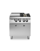 Cucina a gas 2 fuochi + tuttapiastra con forno a gas e piano stampato - potenza totale 26 Kw - cm 80x73x87h