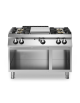 Cucina a gas 4 fuochi + tuttapiastra su vano aperto - piano stampato - potenza totale 27,5 Kw - cm 120x73x87h