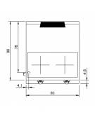 Cucina a induzione su vano con 2 porte per ristoranti - 2 Zone di cottura ORIZZONTALI da 5 Kw - cm 80x90x87h