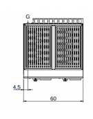 Griglia a pietra lavica a gas da banco - 2 zone di cottura in acciaio inox - Potenza 11 kW - cm 60x60x28h