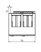 Friggitrice a gas da banco 2 vasca capacita' 8+8 lt - Potenza totale 13,6 kW - cm 70x65x30h