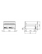 Friggitrice a gas da banco 2 vasca capacita' 8+8 lt - Potenza totale 13,6 kW - cm 70x65x30h