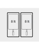 Friggitrice a gas da banco 2 vasca capacita' 8+8 lt - Potenza totale 13,6 kW - cm 70x65x30h