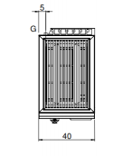 Griglia singola in pietra lavica a gas da banco - 1 zona di cottura in acciaio inox - Potenza totale 5,5 kW - cm 40x65x28h