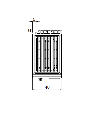 Griglia singola in pietra lavica a gas da banco - 1 zona di cottura in acciaio inox - Potenza totale 5,5 kW - cm 40x65x28h