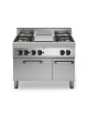 Cucina tuttapiastra a gas, 4 fuochi su forno a gas e armadio neutro - cm 110x70x85h