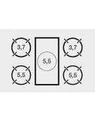 Cucina tuttapiastra a gas, 4 fuochi su forno a gas e armadio neutro - cm 110x70x85h