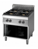 Cucina a gas professionale 4 fuochi su vano passante - fuochi 2x3,6 kW + 2x5 kW - cm 70x65x85h