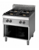 Cucina a gas professionale 4 fuochi su vano aperto- fuochi 2x3,6 kW + 2x5 kW - cm 70x65x85h