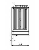 Griglia a gas da banco, 1 zona di cottura in acciaio inox - potenza 7,5 Kw - cm 40x70x30h