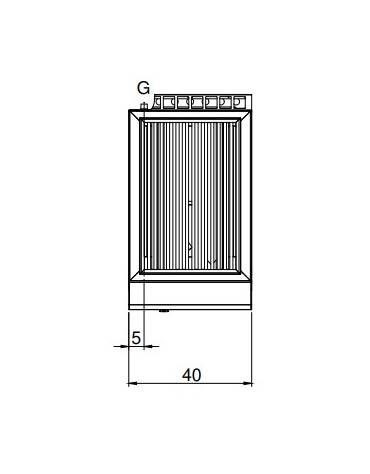 Griglia a gas da banco, 1 zona di cottura in acciaio inox - potenza 7,5 Kw - cm 40x70x30h