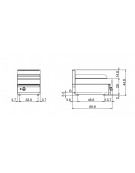 Griglia a gas da banco, 1 zona di cottura in acciaio inox - potenza 7,5 Kw - cm 40x70x30h