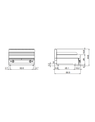 Griglia a gas da banco, 2 zone di cottura in acciaio inox - potenza totale 15 Kw - cm 70x70x30h