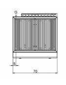 Griglia a gas da banco, 2 zone di cottura in acciaio inox - potenza totale 15 Kw - cm 70x70x30h