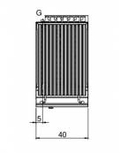 Griglia a pietra lavica gas da banco - 1 zona di cottura in acciaio inox - cm 40x70x30h