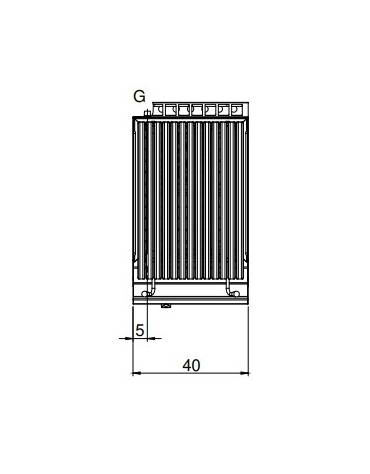 Griglia a pietra lavica gas da banco - 1 zona di cottura in acciaio inox - cm 40x70x30h