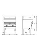 Griglia elettrica ad acqua su mobile - 2 zone di cottura - potenza totale 12 Kw - cm 80x70x85h