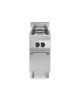 Cucina a gas professionale 2 fuochi su vano con porta - Bacinelle smaltate -  cm 40x70x85h