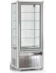 Vetrina espositiva verticale refrigerata +4° +10°C con ripiani in cristallo - Capacità 350 Litri -mm 595x645x1780h