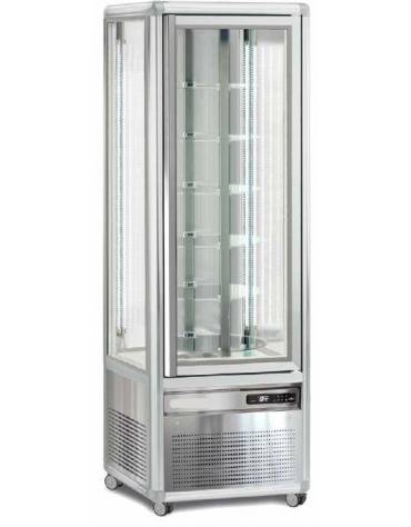 Vetrina espositiva verticale refrigerata con ripiani rotanti in vetro mm 595x658x1810h