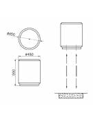 Dissuasore realizzato in graniglia di marmo cilindrico con bordo smussato - finitura bocciardata - cm Ø45x55h