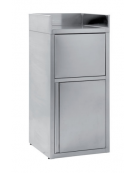 Tramoggia self-service per scarico vassoi, piano con alzatina su 3 lati e anta a battente - cm 60x60x130h