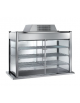Vetrina refrigerata senza piano di fondo con cristalli a coulisse su 1 lato ed antine a ribalta mm 1060x700x1100 h