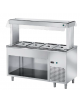 ELEMENTO ISOLA CENTRALE INOX AISI 304 REFRIGERATO SELF-SERVICE, x3 GN 1/1 - VANO INFERIORE APERTO - CM 120x70x150h