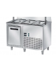 TAVOLO INOX AISI 304 REFRIGERATO SELF-SERVICE, x3 GN 1/1 - VANO INFERIORE REFRIGERATO - SENZA VETRO - CM 120x80x89h