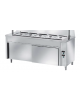 TAVOLO CALDO INOX AISI 304 BAGNOMARIA SELF SERVICE  x5 GN 1/1 - VANO INFERIORE NEUTRO - SENZA VETRO CURVO - CM. 200X80X89H