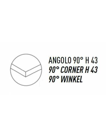 Elemento angolo interno a 90° a giorno in acciaio inox AISI 304, con ripiano - cm 80x80x89h