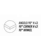 Elemento angolo esterno a 45° in acciaio inox AISI 304 - cm 70x70x89h