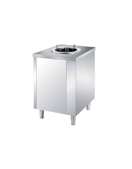 Tavolo inox distributore piatti neutro 1 colonna regolabile a diametro variabile 180/280 mm - Capacità 50/60 piatti tondi - cm 7