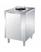 Tavolo inox distributore piatti neutro 1 colonna regolabile diametro 180/280 mm - Capacità 50/60 piatti tondi - cm 70x70x89h