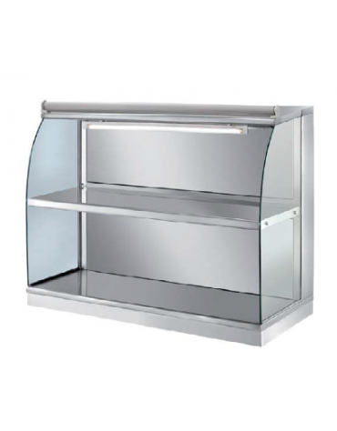 VETRINA NEUTRA INOX AISI 304 AD INCASSO SELF SERVICE, - CM 105x55x95H