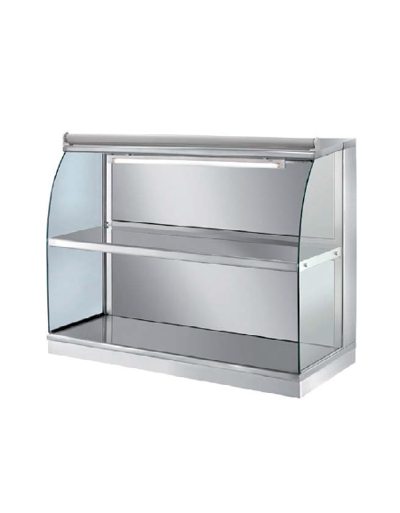 VETRINA NEUTRA INOX AISI 304 AD INCASSO SELF SERVICE, - CM 105x55x95H