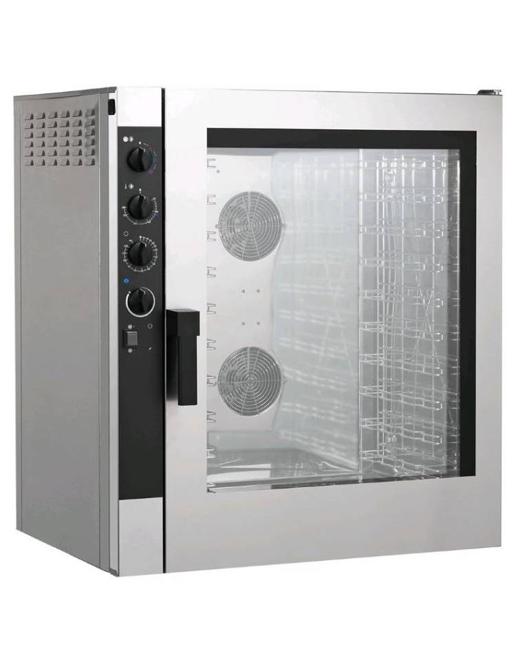 Forno elettrico ventilato combinato vapore diretto-Pannello  elettromeccanico-Capacità 10 Teglie GN 1/1-60x40-N° 2 Velocità 