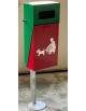 Cestino per escrementi dei cani con tettuccio  - Filo pavimento - cm 26x65x123h