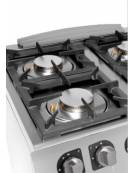 Cucina a gas professionale 4 fuochi su vano passante - fuochi 3x3,6 kW + 3x5 kW - cm 110x65x85h