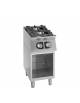Cucina a gas professionale 2 fuochi su mobile vano aperto - N° 1 fuoco da 3,6 kW + N° 1 Fuoco da 6 kW - cm 40x70x90h