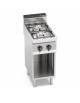 Cucina professionale industriale a gas 2 fuochi MEDIA POTENZA con un fuoco da 3,5 Kw ed un fuoco da 6 kw - cm 40x71,4x90h