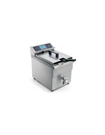 Friggitrice elettrica da banco in acciaio inox - 1 vasca - capacità 8 lt - mm 400x260x310h