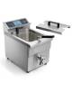 Friggitrice elettrica da banco ad induzione con rubinetto di scarico- 1 vasca 8 litri - Monofase-Con visore digitale temperatura
