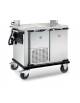 Carrello porta pasti con comparti stampati in acciaio inox 18/10 AISI 304 - 1 vano neutro + 1 refrigerato - cm 101,5x77x95h