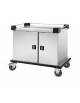 Carrello per prime colazioni in acciaio inox 18/10 - 2 vani con ante - capacità 5+5 x GN1/1 - cm 99x71,5x94h
